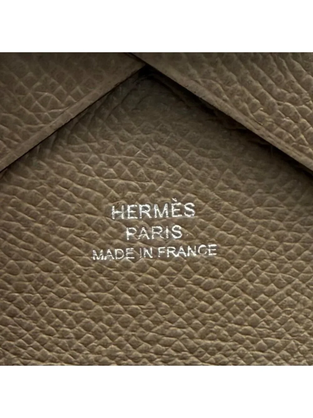 Hermes Calvi Duo Etoupe Veau Epsom Sellier Compact Wallet Bifold